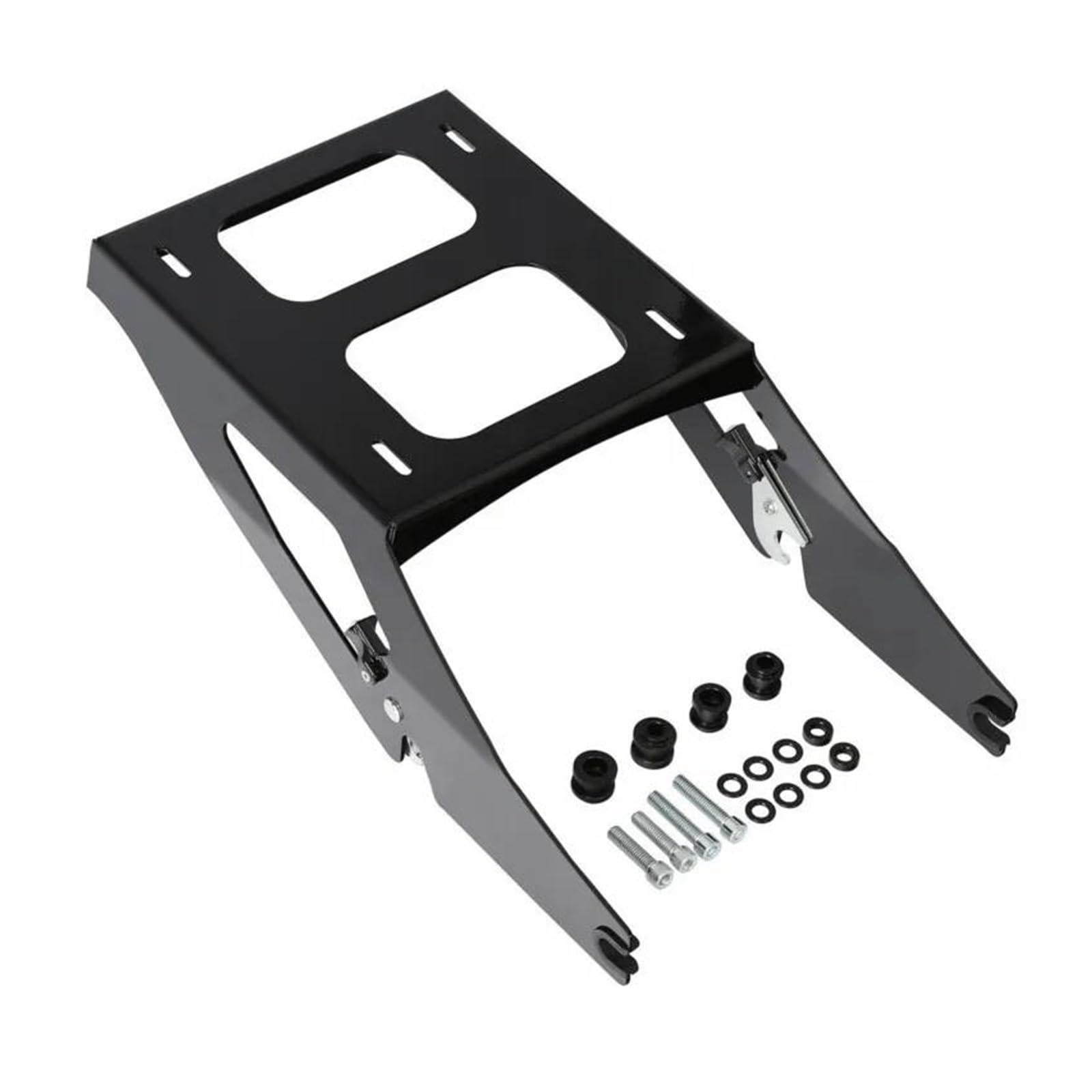 Motorrad Gepäckträger Motorrad-Heckgepäck Für Softail Für Sport Für Glide Für FLSB 2018 2019 2020 2021 2022 Motorrad Zwei Up Mount Rack Gepäck Rack(Schwarz) von KUVIEZ