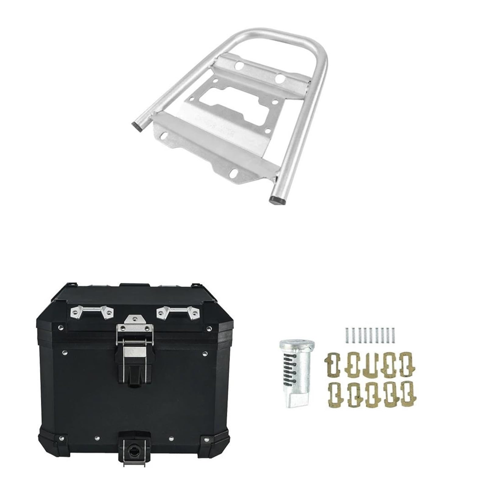 Motorrad Gepäckträger Motorrad-Heckgepäck Für XADV 750 Für XADV750 2017-2019 2020 Edelstahl Halterung Motorrad Packtaschen Top Case Aluminium Satteltasche Rack Gepäck Box(Top case Rack-BK) von KUVIEZ