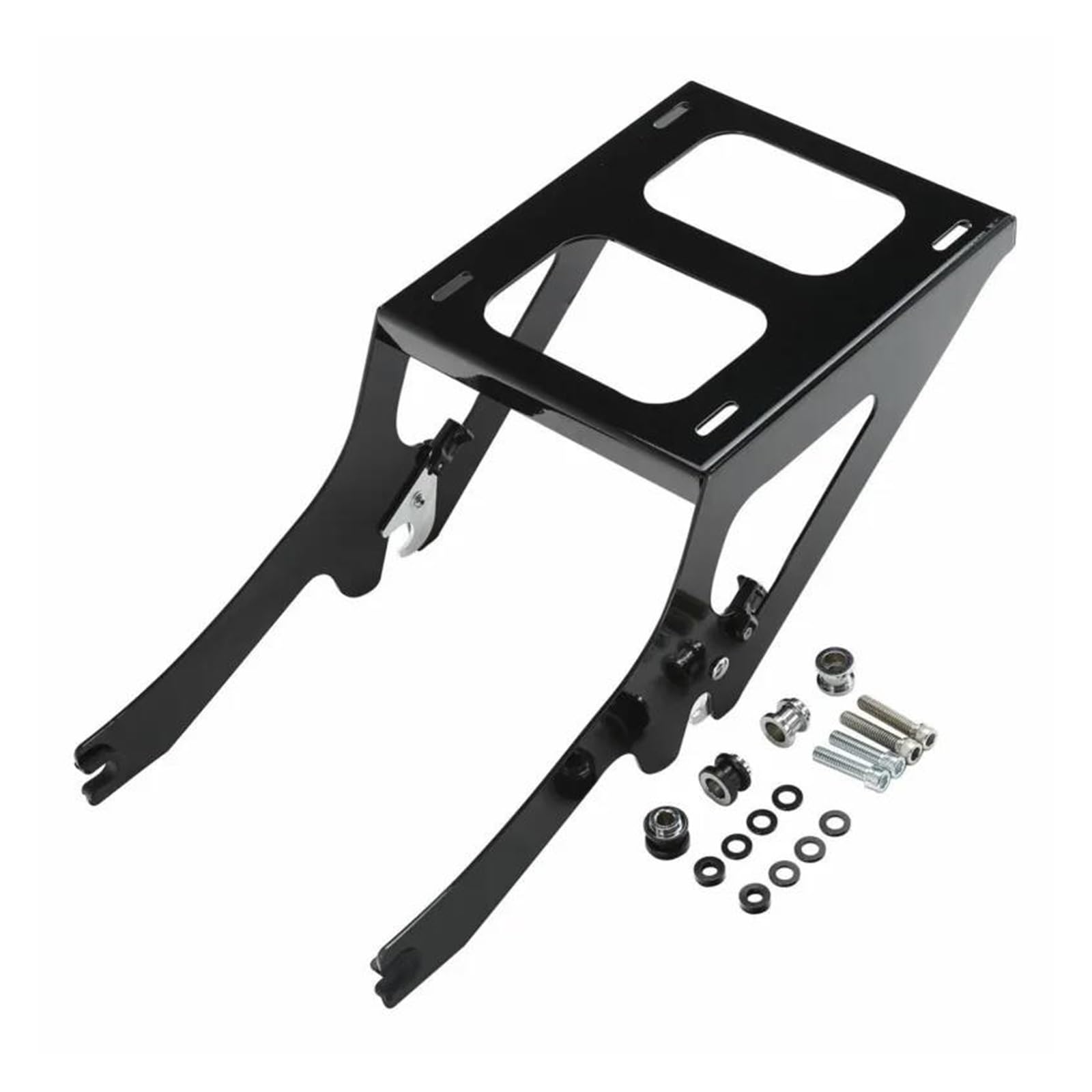 Motorrad Gepäckträger Motorrad-Heckgepäck Motorrad 2-Up Montage Rack Für Tour Für Pak Für Heritage Classic Für FLHC Für Deluxe Für FLDE 2018-2021 2020 2022(Schwarz) von KUVIEZ