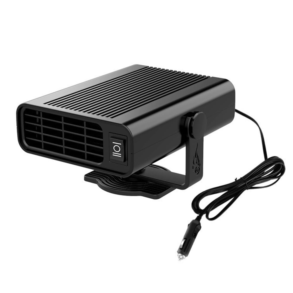 KUWUNG 2 in 1 Autoheizung, 12V 150W Tragbarer Heizlüfter Auto, Zwei Gänge Windschutzscheibe Defroster mit 360°Drehbasis, Heizung Entfroster Plug-In Zigarettenanzünder von KUWUNG