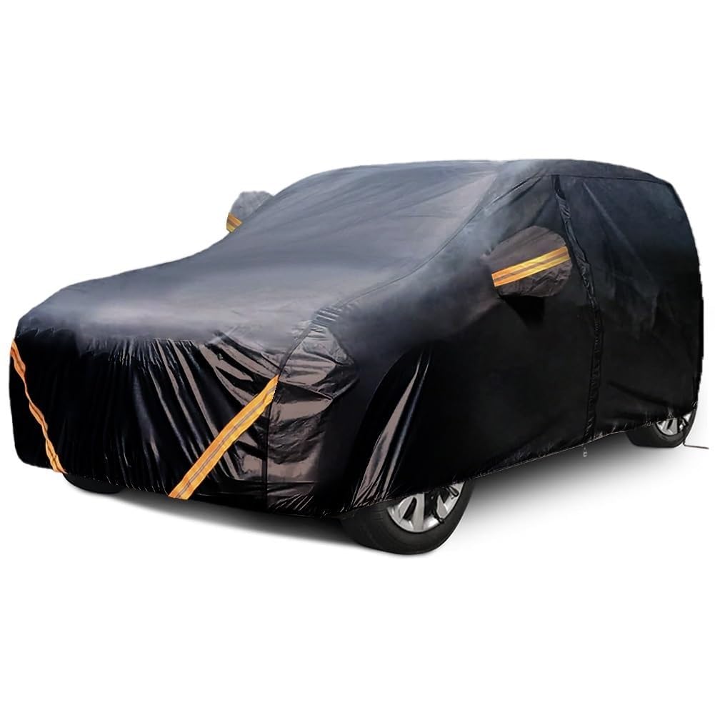 KV-OOGG Autoabdeckung für Dacia Spring 2021-2023, Outdoor Oxford Tuch Volle Abdeckung Regen UV Schutz Staubdicht Winddicht(Black) von KV-OOGG