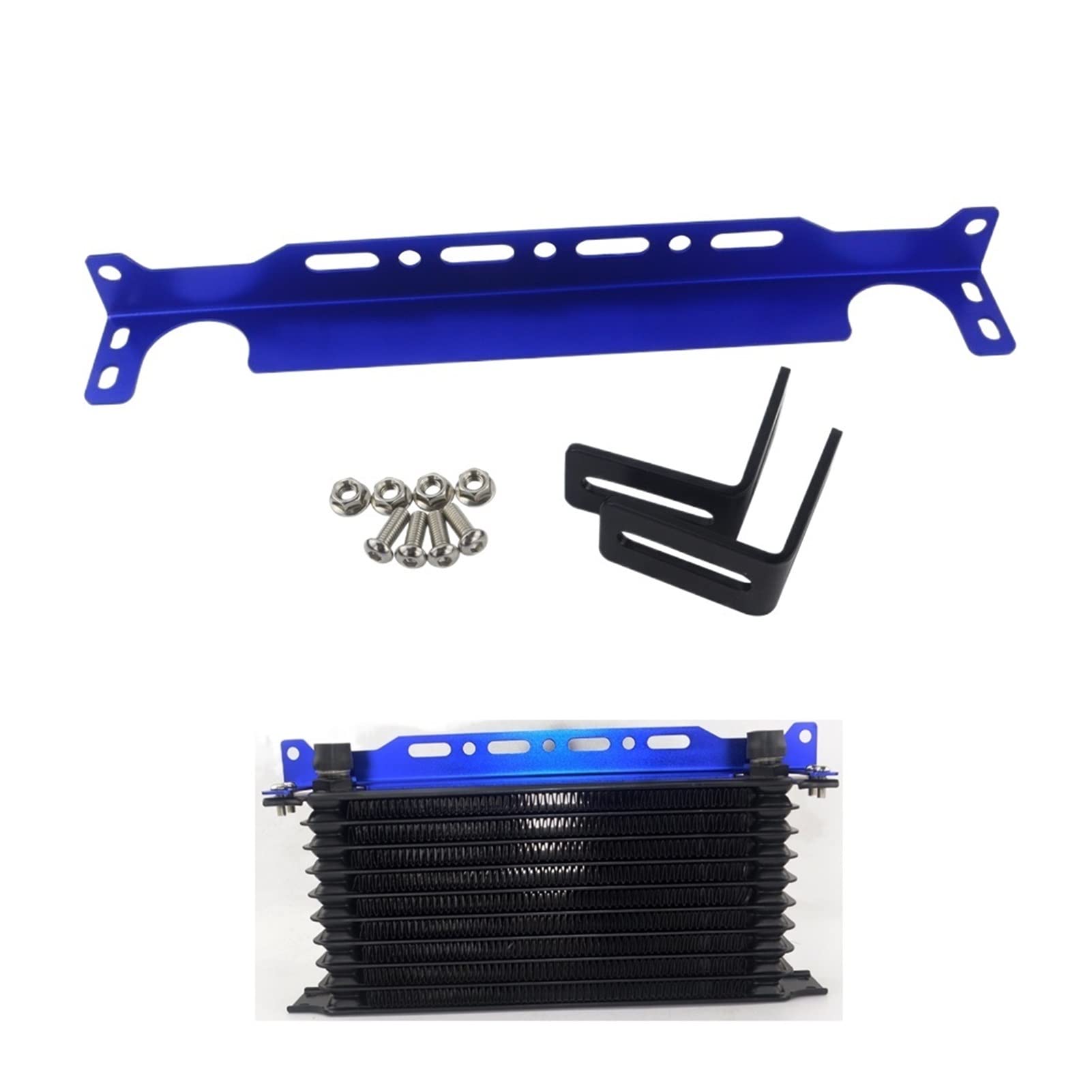 KVKAPLNNTR Universal Motorölkühler-Montagehalterungs-Kit 2mm-Dicke Aluminium Kühler(Blue) von KVKAPLNNTR