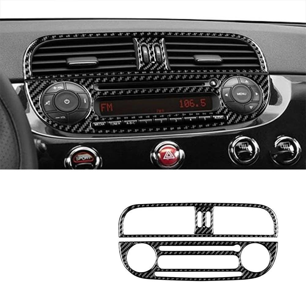 Mittelkonsole Interieur AC Trim Aufkleber Carbon Fiber Zubehör Für F&iat 500 Für A&Barth 595 2019 2016 2017 2012 2022 2023 2013 2021 2015 2018 2014 2020 Lenkrad Rahmen Dekorative(Style N) von KVKQMLFEAW