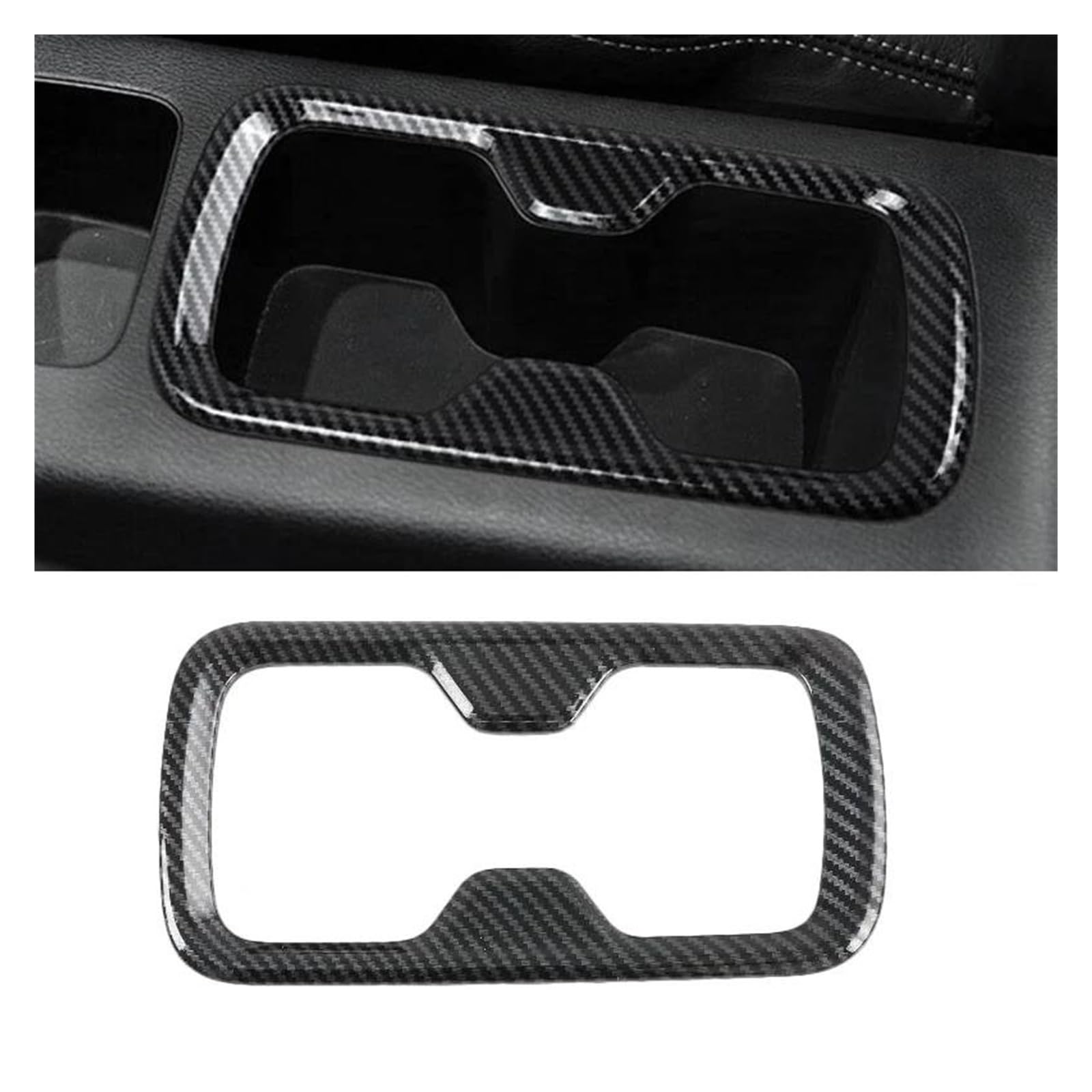 Mittelkonsole Interieur Auto Schaltknauf Rahmen Panel Abdeckung Trim Aufkleber Carbon Faser Zubehör Für N&avara Für ST NP300 2018 2019 2017 Lenkrad Rahmen Dekorative(Water Holder Cover) von KVKQMLFEAW