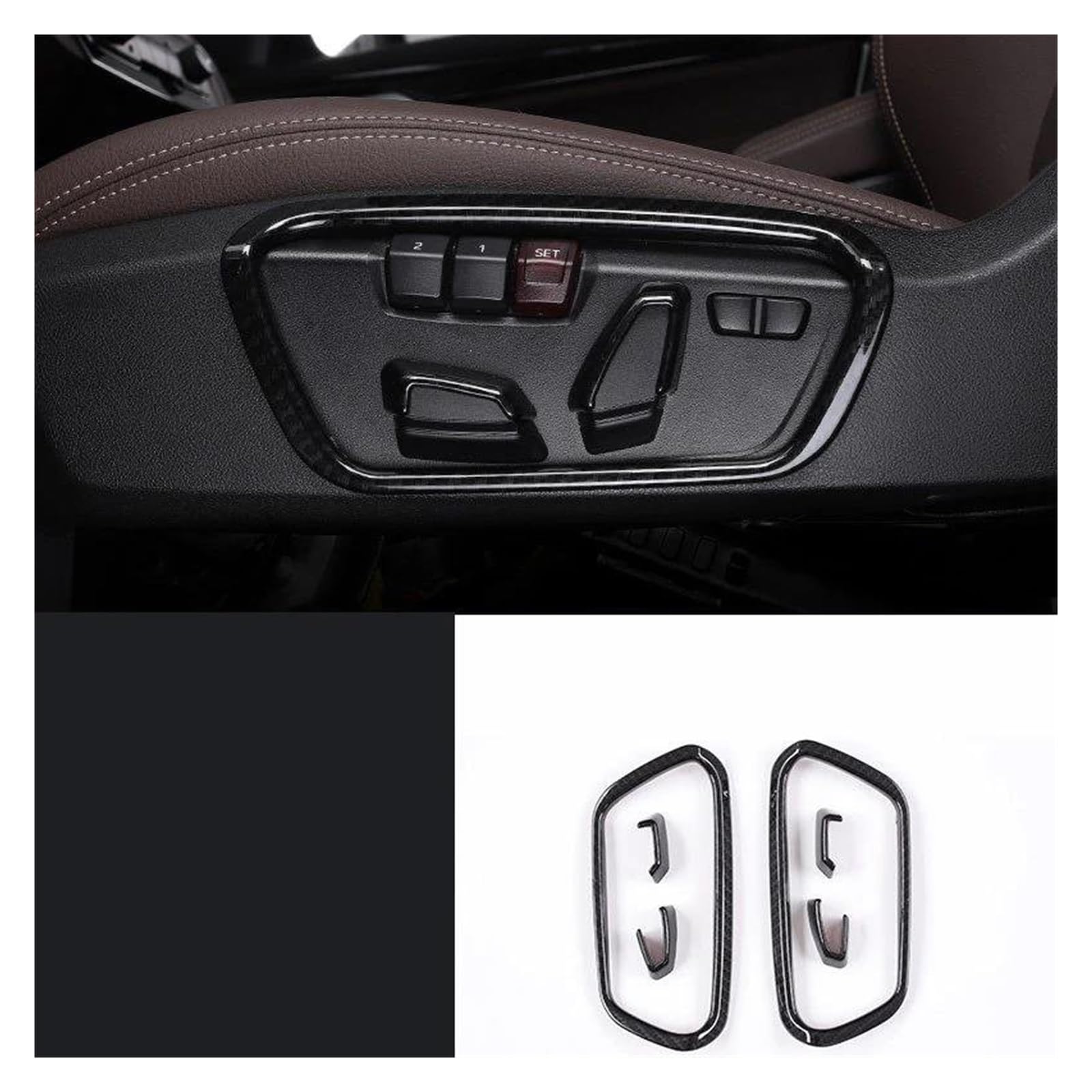 Mittelkonsole Interieur Auto Sitz Einstellung Schalter Knopf Trim Abdeckungen Panel Innen Moulding Für X2 Für X1 F48 F39 2022 2020 2018 2019 2021 2016 2017 Lenkrad Rahmen Dekorative(B Carbon Fiber) von KVKQMLFEAW