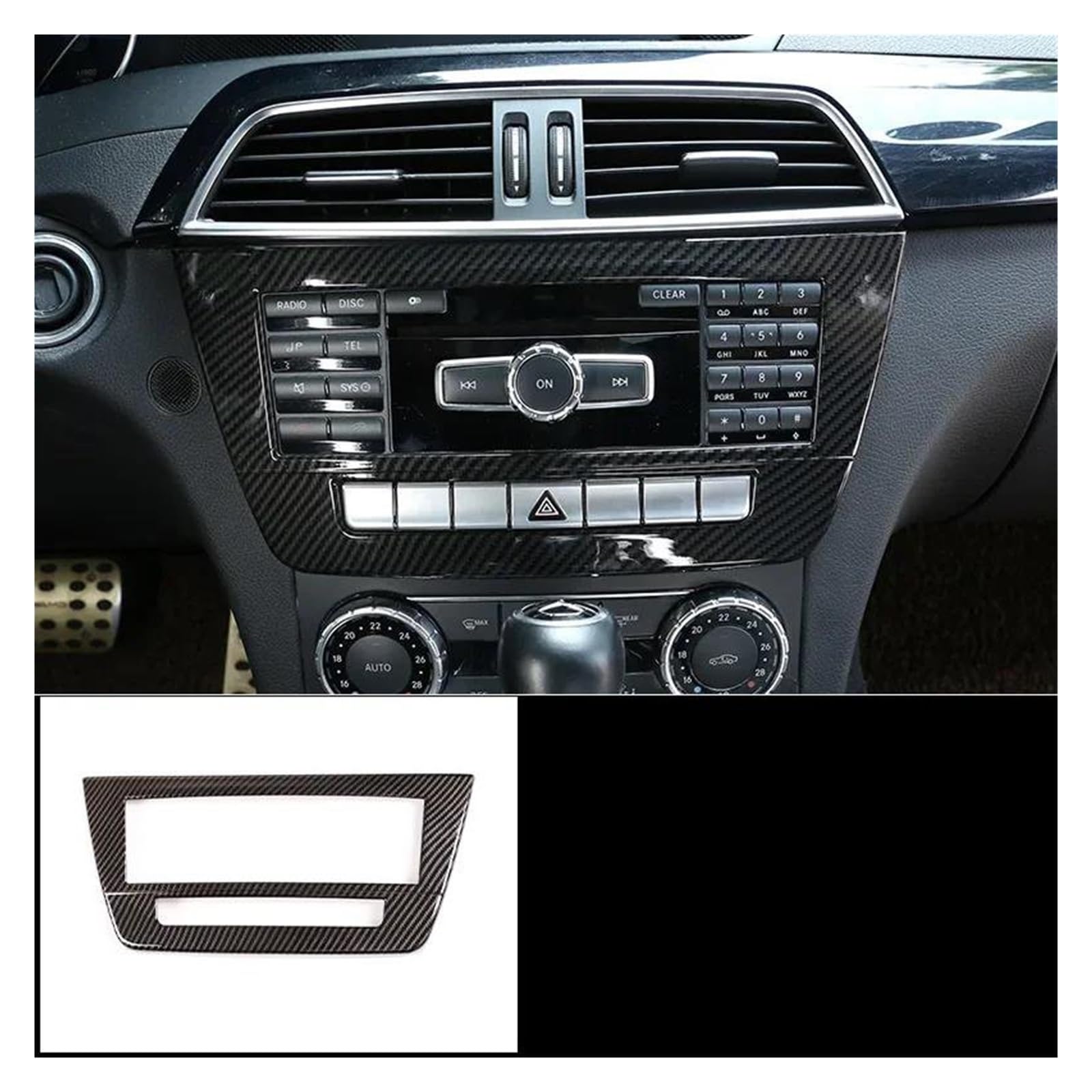 Mittelkonsole Interieur Für C Klasse C180 C200 W204 2009 2010 2011 2012 2013 2007 2008 Auto Abdeckung Trim Rahmen Trim Innen Aufkleber Carbon Faser Lenkrad Rahmen Dekorative(8) von KVKQMLFEAW