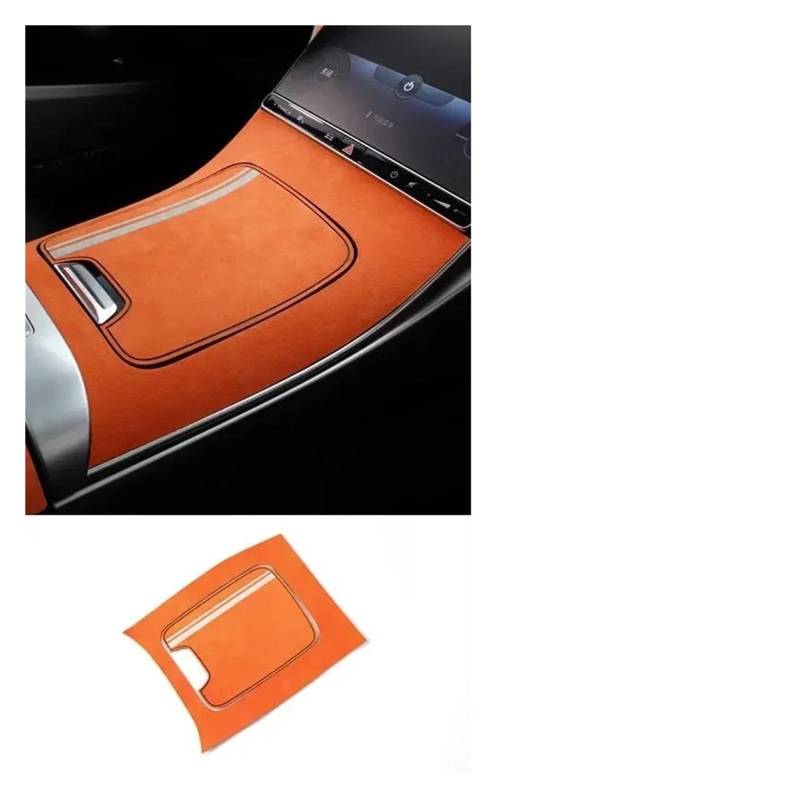 Mittelkonsole Interieur Für C Klasse W206 C200 C220 C260 C300 C180 2022 2023 + Auto Center Konsole Panel Trim Aufkleber Innen Zubehör Lenkrad Rahmen Dekorative(2969 Orange) von KVKQMLFEAW