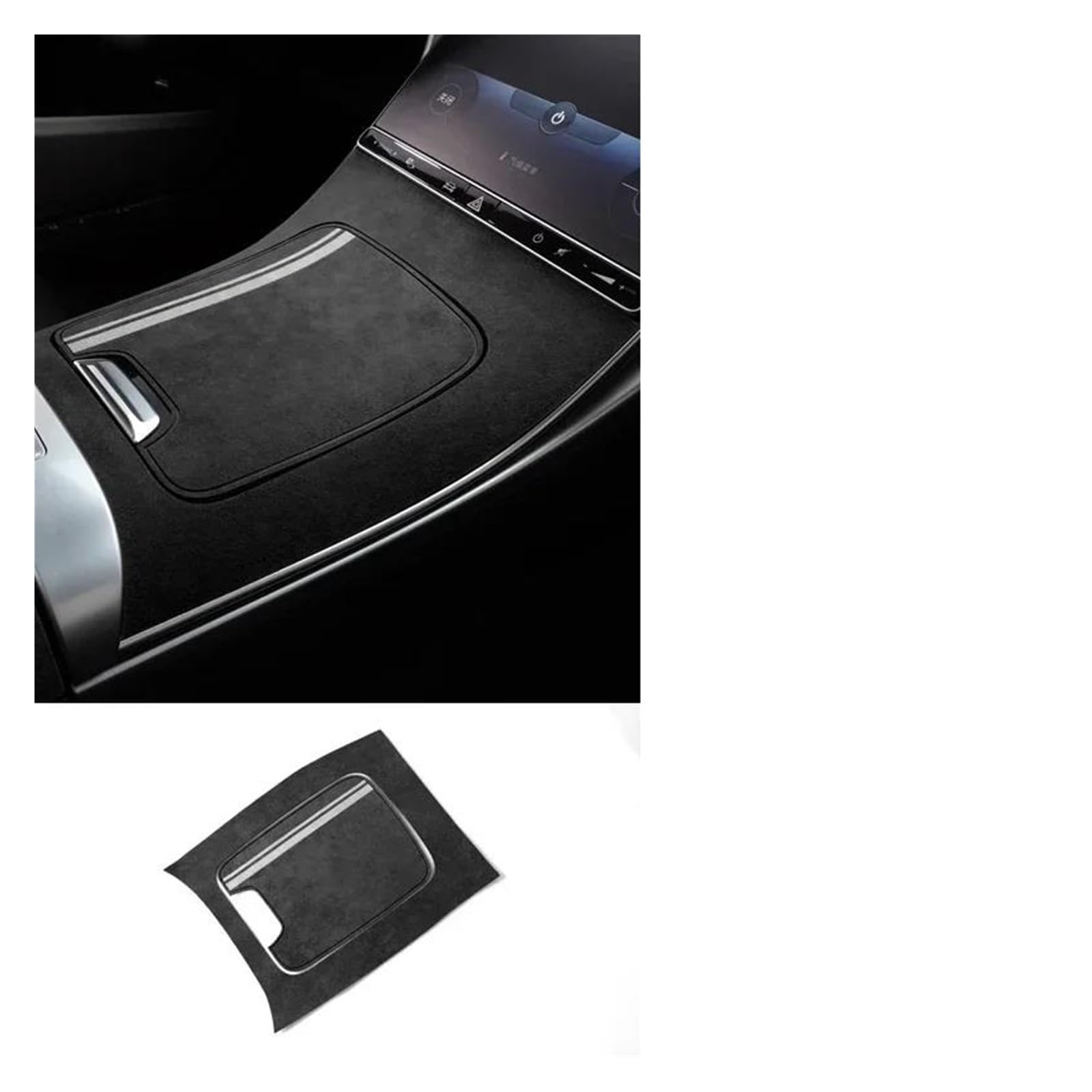 Mittelkonsole Interieur Für C Klasse W206 C200 C220 C260 C300 C180 2022 2023 + Auto Center Konsole Panel Trim Aufkleber Innen Zubehör Lenkrad Rahmen Dekorative(9002 Black) von KVKQMLFEAW