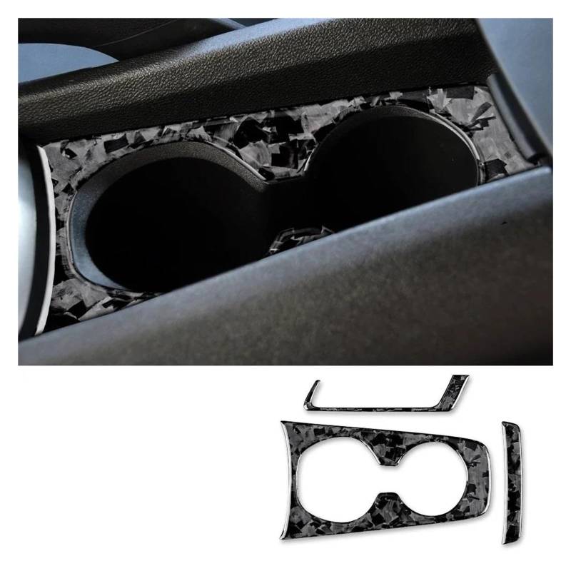 Mittelkonsole Interieur Für C&Amaro 2010 2011 2012 2013 2014 2015 Auto Innen Wasser Tasse Halter Aufkleber Weiche Carbon Faser Zubehör Lenkrad Rahmen Dekorative(Forged Carbon) von KVKQMLFEAW