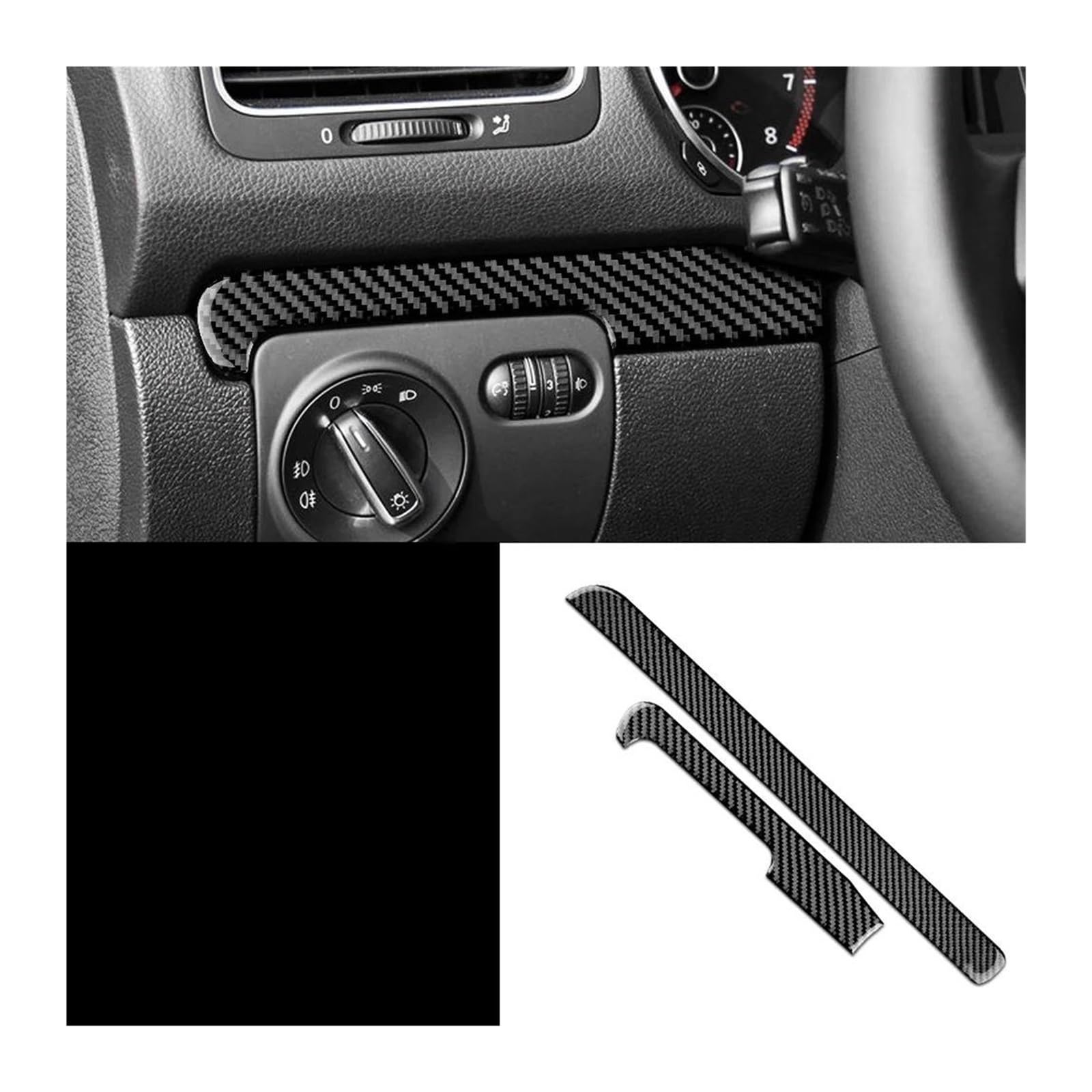 Mittelkonsole Interieur Für G&olf 6 Für G&TI MK6 2008 2009 2010 2011 2012 2013 Auto Center Console Dashboard Trim Carbon Fiber Innen Aufkleber Lenkrad Rahmen Dekorative(Left) von KVKQMLFEAW