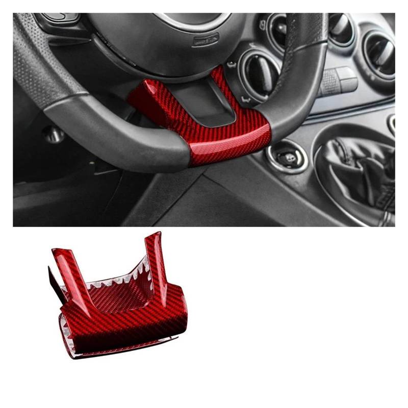 Mittelkonsole Trim Auto Lenkrad Boden Rahmen Carbon Faser Aufkleber Trim Zubehör Für Abarth 595 695 Für FIAT 500 2022 2023 2020 2021 Mittelkonsole Frame(Bottom Frame Red 1) von KVKQMLFEAW