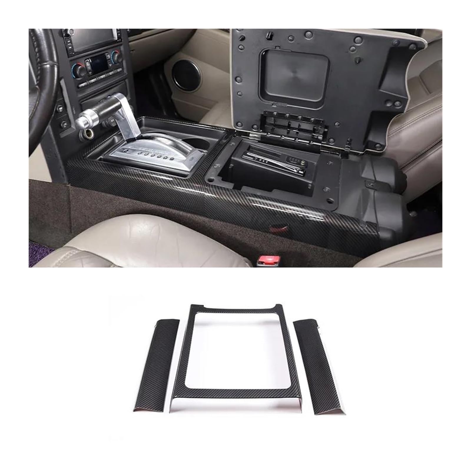 Mittelkonsole Trim Für Hummer H2 2003 2004 2005 2006 2007 Auto Seite Klimaanlage Rahmen Dashboard Dekorative Aufkleber Innen ABS Silber Zubehör Mittelkonsole Frame(Style C Carbon Fiber) von KVKQMLFEAW