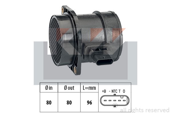 Luftmassenmesser KW 491 376 von KW