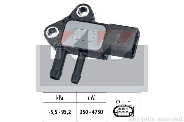 Sensor, Abgasdruck KW 493 297 von KW