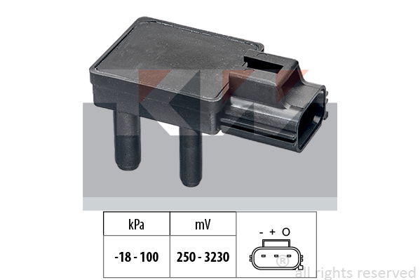 Sensor, Abgasdruck KW 493 332 von KW