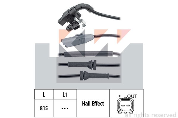 Sensor, Raddrehzahl Hinterachse KW 460 150 von KW