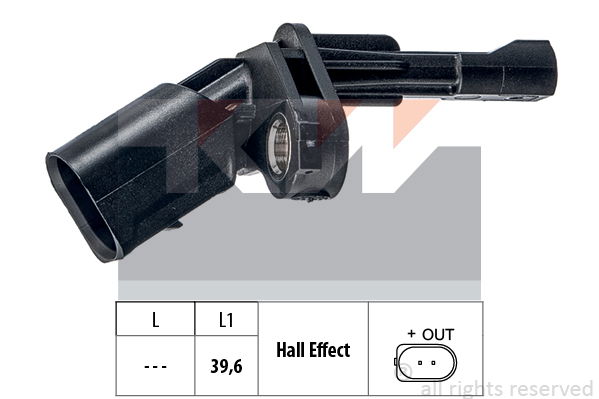 Sensor, Raddrehzahl Hinterachse links KW 460 009 von KW