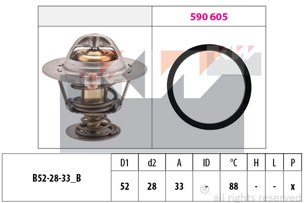 Thermostat, Kühlmittel KW 580 412 von KW