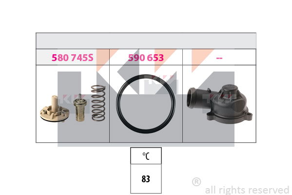 Thermostat, Kühlmittel KW 580 745K von KW