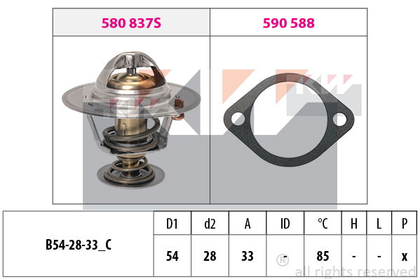 Thermostat, Kühlmittel KW 580 837 von KW