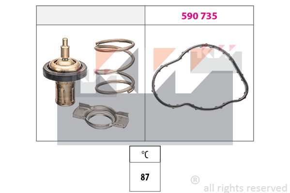 Thermostat, Kühlmittel KW 580 930 von KW