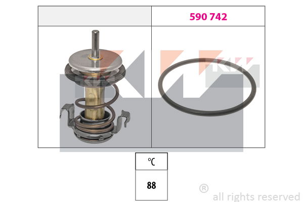 Thermostat, Kühlmittel KW 580 990 von KW