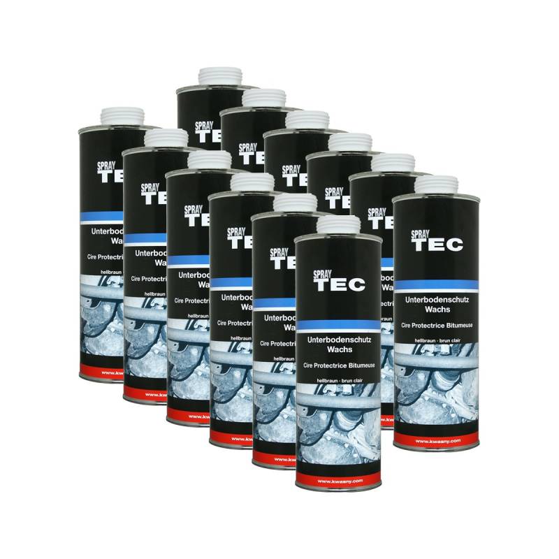 12x KWASNY 235 551 Auto-K Spray TEC Unterbodenschutz-Wachs Hellbraun 1000ml von KWASNY SET