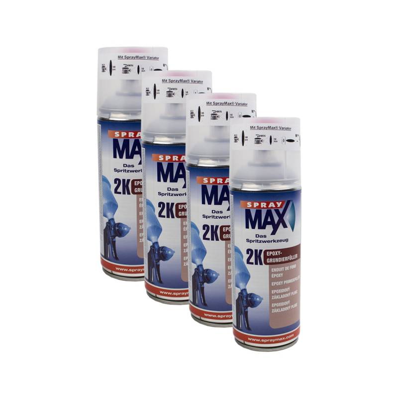 Kwasny 4X 680 033 SPRAYMAX 2K Epoxy-Grundierfüller grau 400ml von Kwasny