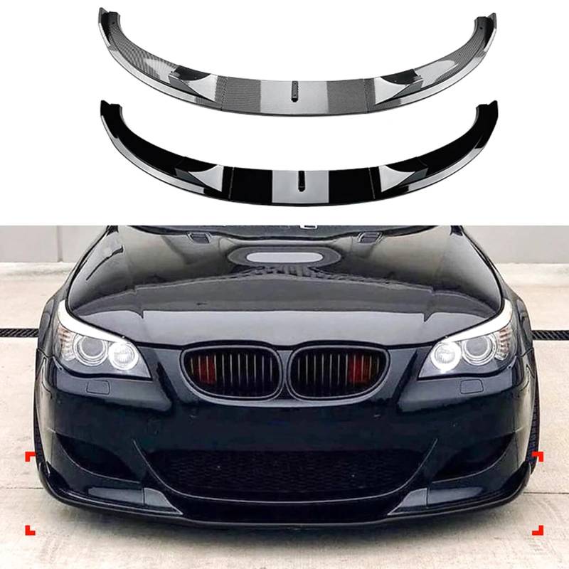 Auto Frontlippe Frontspoiler für BMW 5 Series E60 E61 M5 2005-2010, Frontstoßstangen Lippenkörper Autoantikollisionsschutz, Auto Tuning Zubehör,1 Black von KWAYA