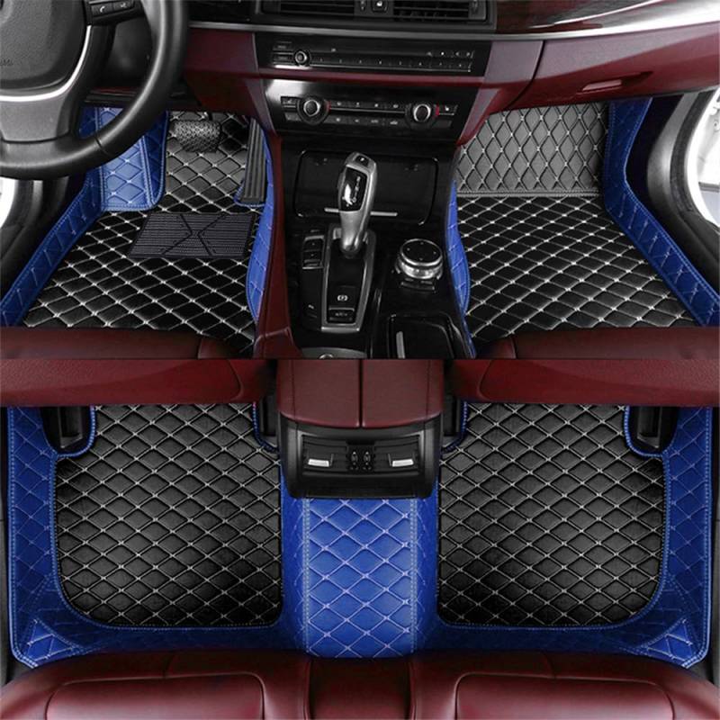 Auto Fußmatten für Mini Countryman F60 2017 2018 2019 2020 2021 2022 2023+, Rundum-Wetter-Schutz Tragen Anti Rutsch Auto Boden Pad, Auto Interior Schützen Zubehör,Blue+Black von KWAYA