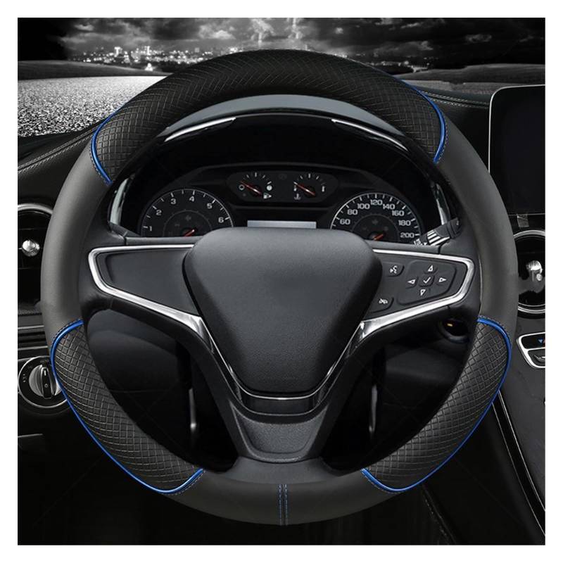 Auto Lenkradbezüge Auto Lenkräder Abdeckung 38 cm 15 "Leder Für Chevrolet Für Cruze Für Malibu Für Sail Für Spark Für Captiva Lenkrad Abdeckung (Farbe : Blau) von KWAYA