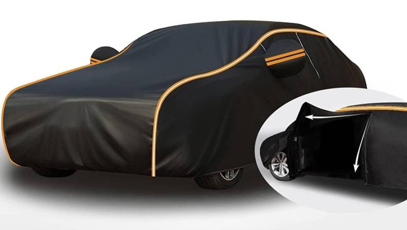 Autoabdeckung Hagelschutz für Ford Puma 2019 2020 2021 2022 2023, Auto Abdeckplane Outdoor Wasserdicht Staubdicht Winddichte, Allwetterschutz Reißfest,Add Cotton-Black+2 von KWAYA