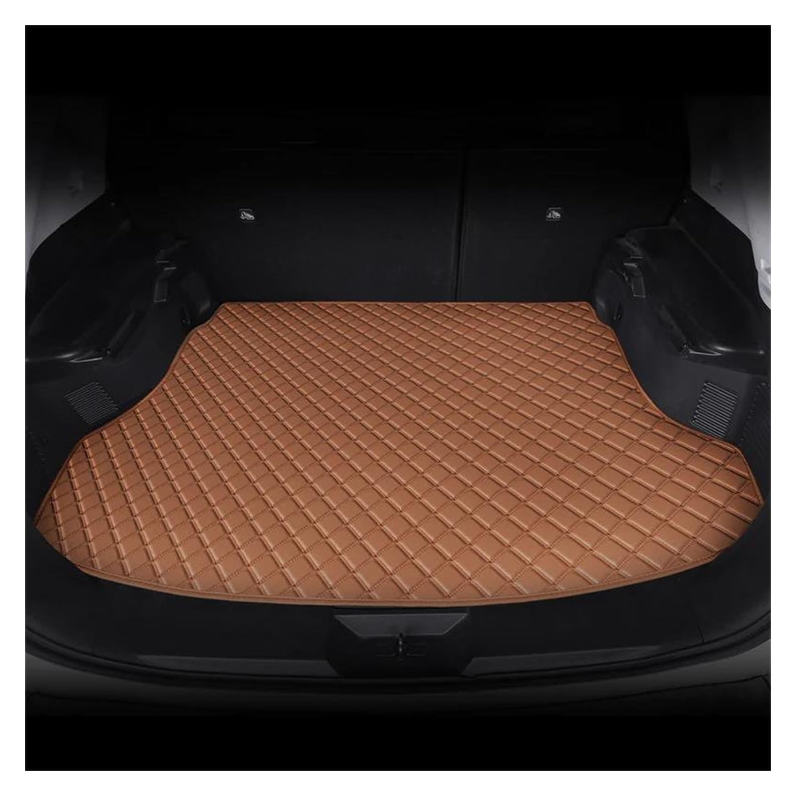 Cargo Teppich Schutzmatte Auto Stamm Matten PU Custom Teppich Zubehör Für H& Für E&lantra Für Ix25 Für Ix35 Für I30 Für I40 Für Kona Alle Modelle Cargo Teppich(Brown) von KWAYA