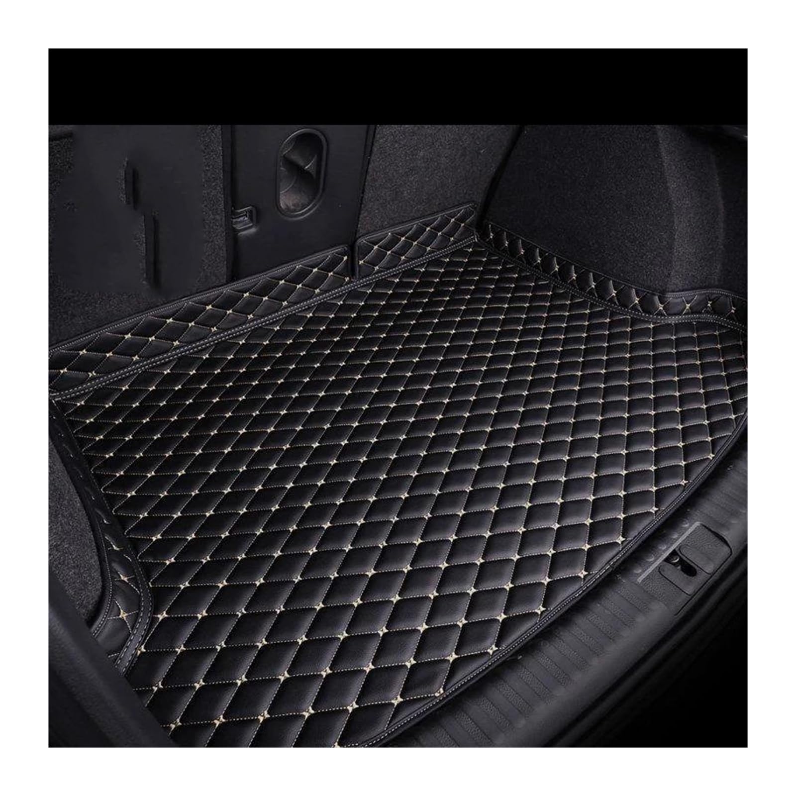 Cargo Teppich Schutzmatte Für Q&ashqai J11 2008 2015 2014 2013 3012 2011 2010 2009 Auto Stamm Matten Hohe Seite Fracht Hinten Boot Liner Innenräume Cargo Teppich(Black beige 1pcs) von KWAYA