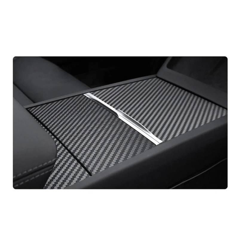 Control Panel Interieur Für T&esla Für Modell 3 Highland 2024 Auto Center Console Panel Aufkleber Wildleder Film Carbon Zentrale Steuerung Abdeckung Mittelkonsole Trim(Carbon Grain) von KWAYA