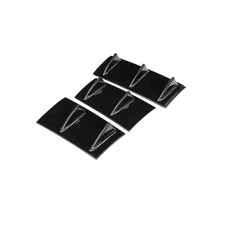 Kofferraumdachspoiler Für E60 E46 E90 F10 Universal Auto Heckstoßstange Lippe 7-Flossen Diffusor Spoiler Allgemeine Haifischflosse Dreiteilig Auto Heckspoiler(Glossy Black) von KWAYA