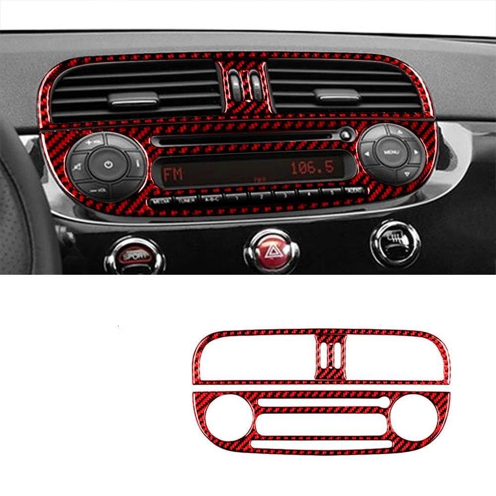 Mittelkonsole Interieur AC Trim Aufkleber Carbon Fiber Zubehör Für F&iat 500 Für A&Barth 595 2019 2016 2017 2012 2022 2023 2013 2021 2015 2018 2014 2020 Bedienfeld Dekoration(Style G) von KWAYA