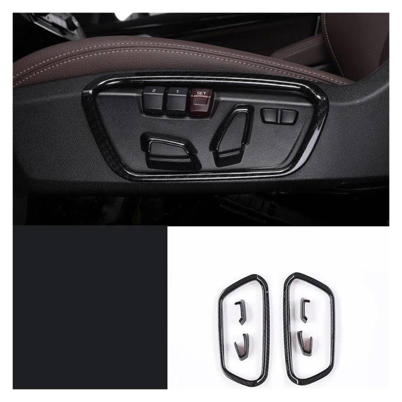 Mittelkonsole Interieur Auto Sitz Einstellung Schalter Knopf Trim Abdeckungen Panel Innen Moulding Für X2 Für X1 F48 F39 2022 2020 2018 2019 2021 2016 2017 Bedienfeld Dekoration(B Carbon Fiber) von KWAYA