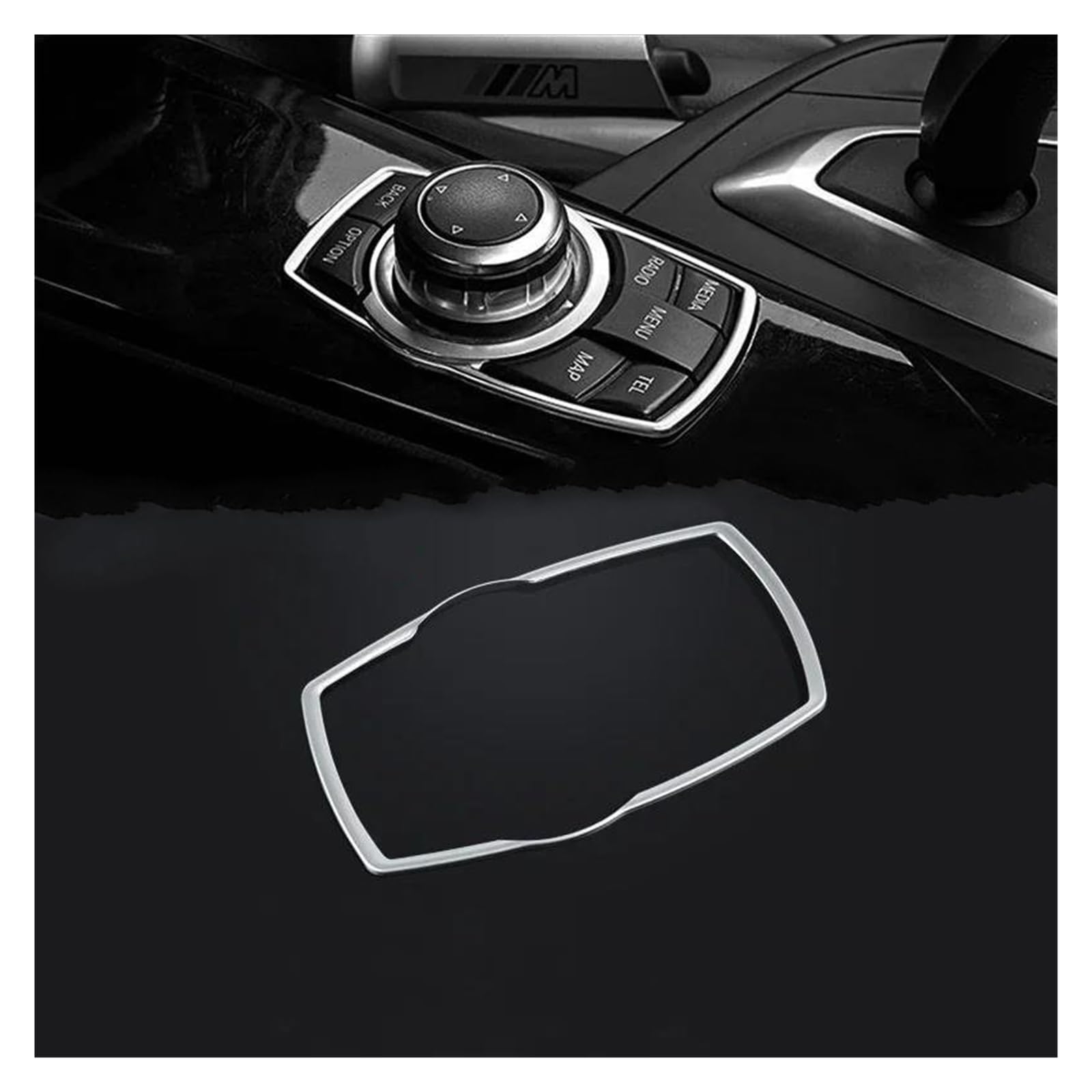 Mittelkonsole Interieur Für 1 2 3 4 5 6 7 Für Serie Für X1 Für X3 Für X4 Für X5 Für X6 3GT 5GT F30 F10 AUTO Center Multimedia-Taste Abdeckung Trim ABS Chrom Überzug Bedienfeld Dekoration(7 Button B St von KWAYA