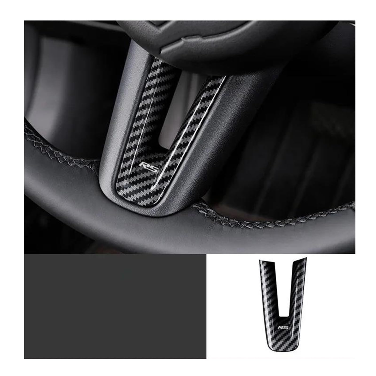 Mittelkonsole Interieur Für M&azda 3 Für Axela 2020 Auto Panel Kit Abdeckung Dekor Trim Innen Aufkleber Carbon Faser Bedienfeld Dekoration(Steering Wheel) von KWAYA