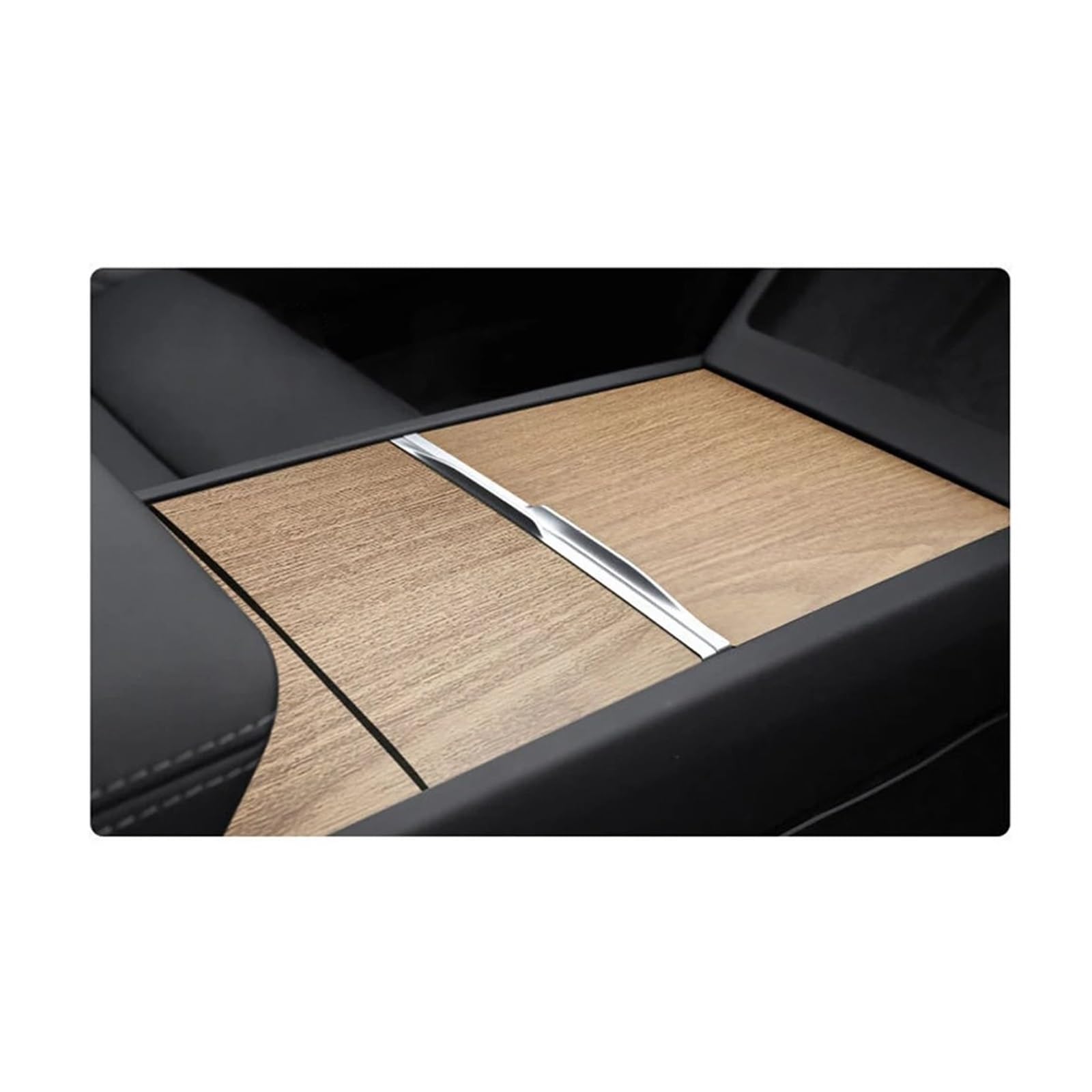 Mittelkonsole Interieur Für T&esla Für Modell 3 Für Highland 2024 Auto Zentrale Ontrol Abdeckung Center Konsole Panel Aufkleber Innen Zubehör Bedienfeld Dekoration(Cross Grain) von KWAYA