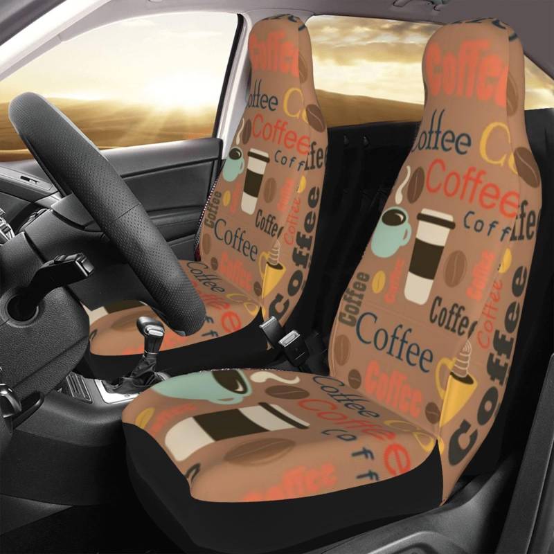 KWQDOZF Autositzbezüge 2er-Set Elements Kaffee Atmungsaktiver Autositzbezug Universelle Passform für Auto LKW SUV von KWQDOZF