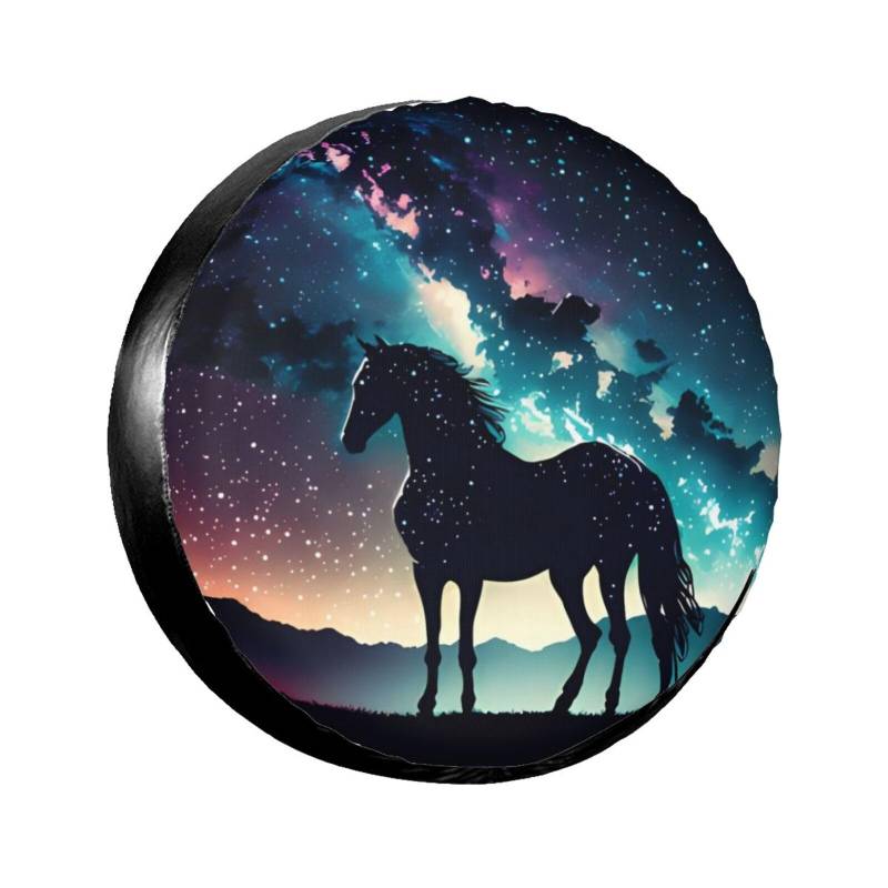 Magic Horse Night Sky-Radschützer mit universeller Passform für 14-Zoll-Anhänger, Wohnmobil-, SUV- und LKW-Wohnwagenzubehör. von KWQDOZF