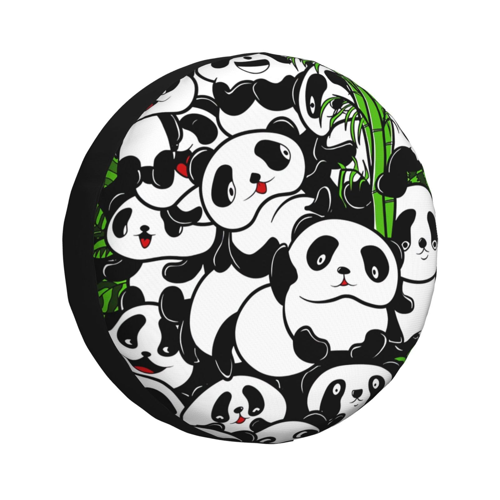 Panda-Reservereifenabdeckung, Weißkopfseeadler, amerikanische Flagge, Reifenabdeckungen, wetterfester Radschutz, universell passend für Wohnmobil, Anhänger, Wohnmobil, SUV, LKW, 14 Zoll von KWQDOZF