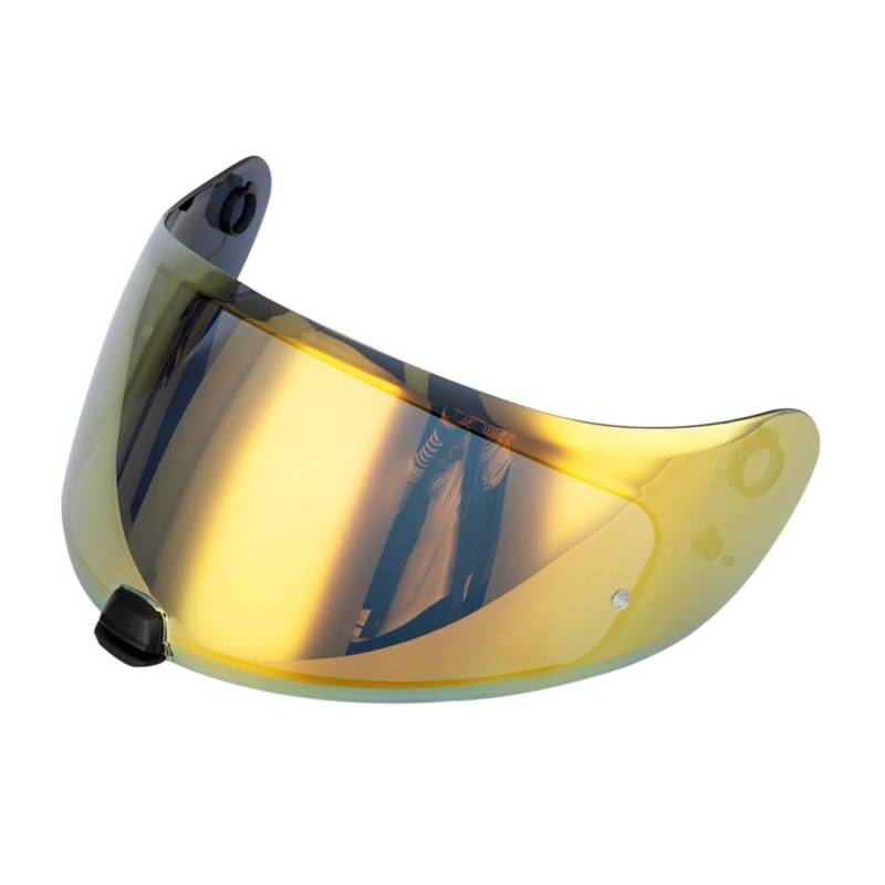 Motorrad Helmvisierlinse, Helmvisier Visier Winddicht Kratzfest UV-Schutz Motorradhelm Integralzubehör Helmbrille(Blau)(Gold) von KWTN