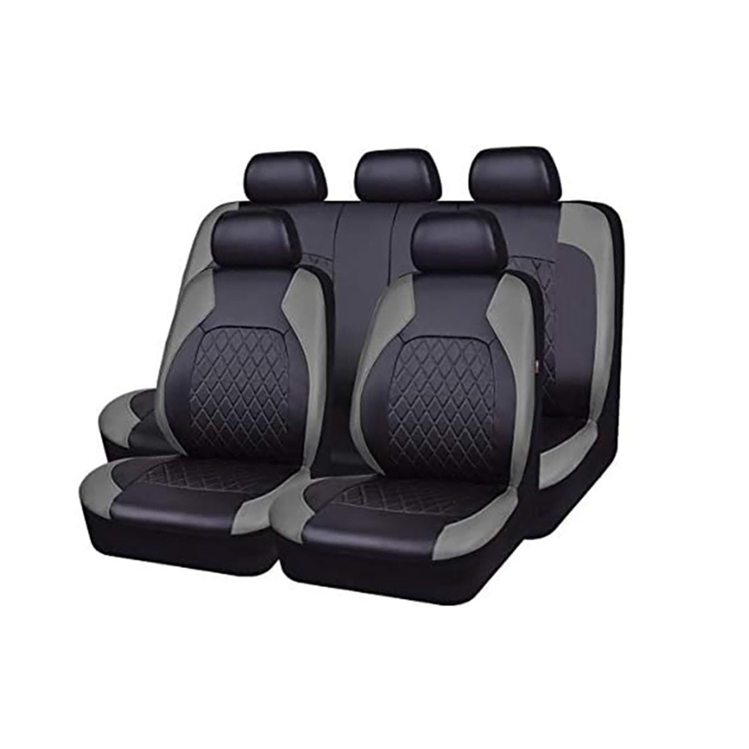 Auto Leder Sitzbezüge für Peugeot 308SW(5seats) 2009-2016,Full Wrap Wasserdicht Verschleißfest Sitzbezüge Protection Auto Innere Zubehör,Grey von KWWDXDHY