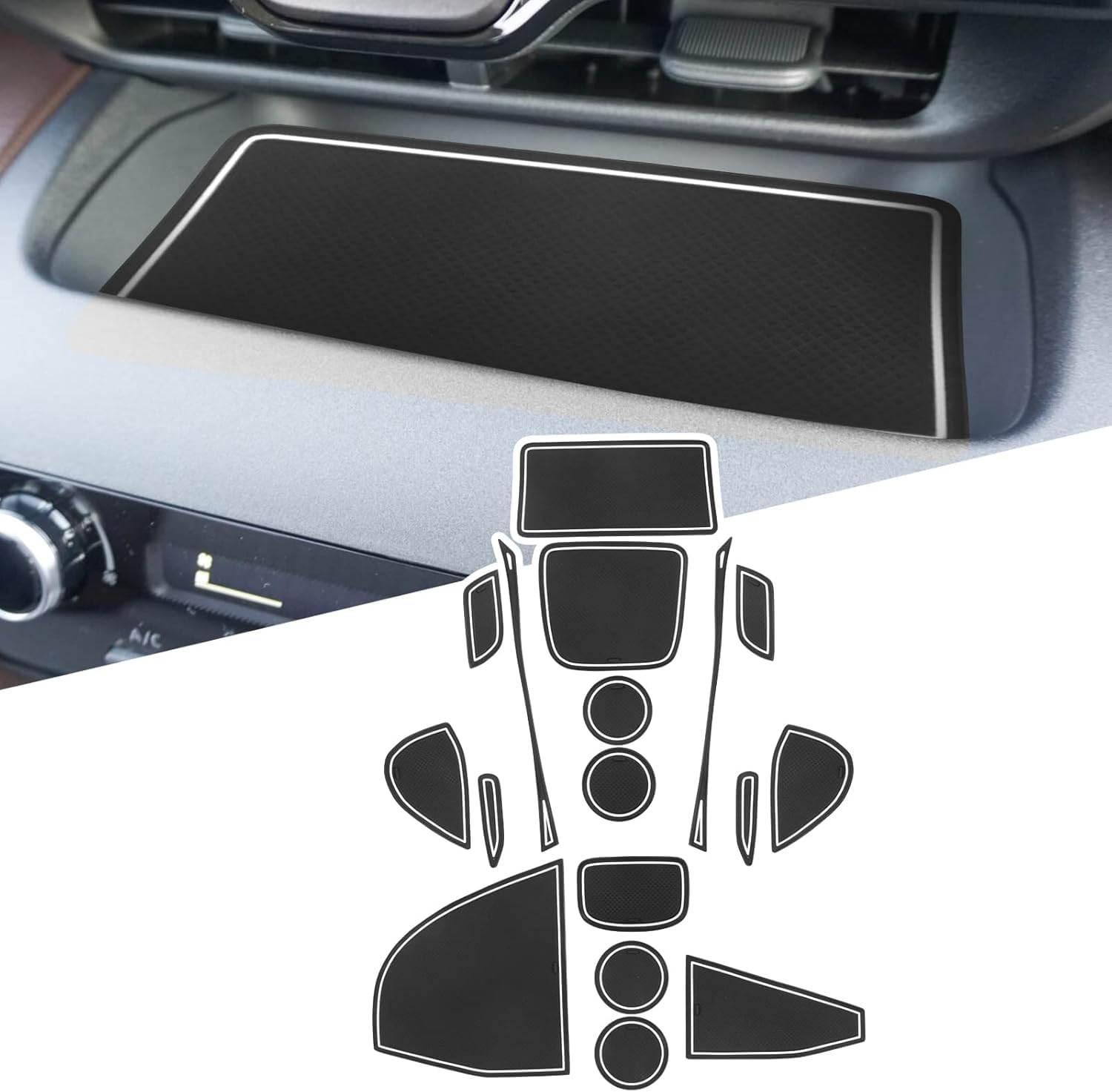 Autotür-Rillenmatte für Cross SUV 2021 2022,Rutschfestes Schlitzpolster Wasserbecherhalter Rillenmatte Auto-Innenzubehör,White von KWWDXDHY