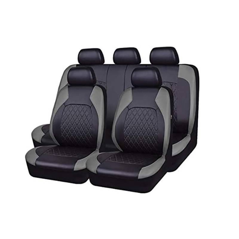 KWWDXDHY Auto Leder Sitzbezüge für Audi A8 Saloon D4 SWB 2010-2017,Full Wrap Wasserdicht Verschleißfest Sitzbezüge Protection Auto Innere Zubehör,Grey von KWWDXDHY