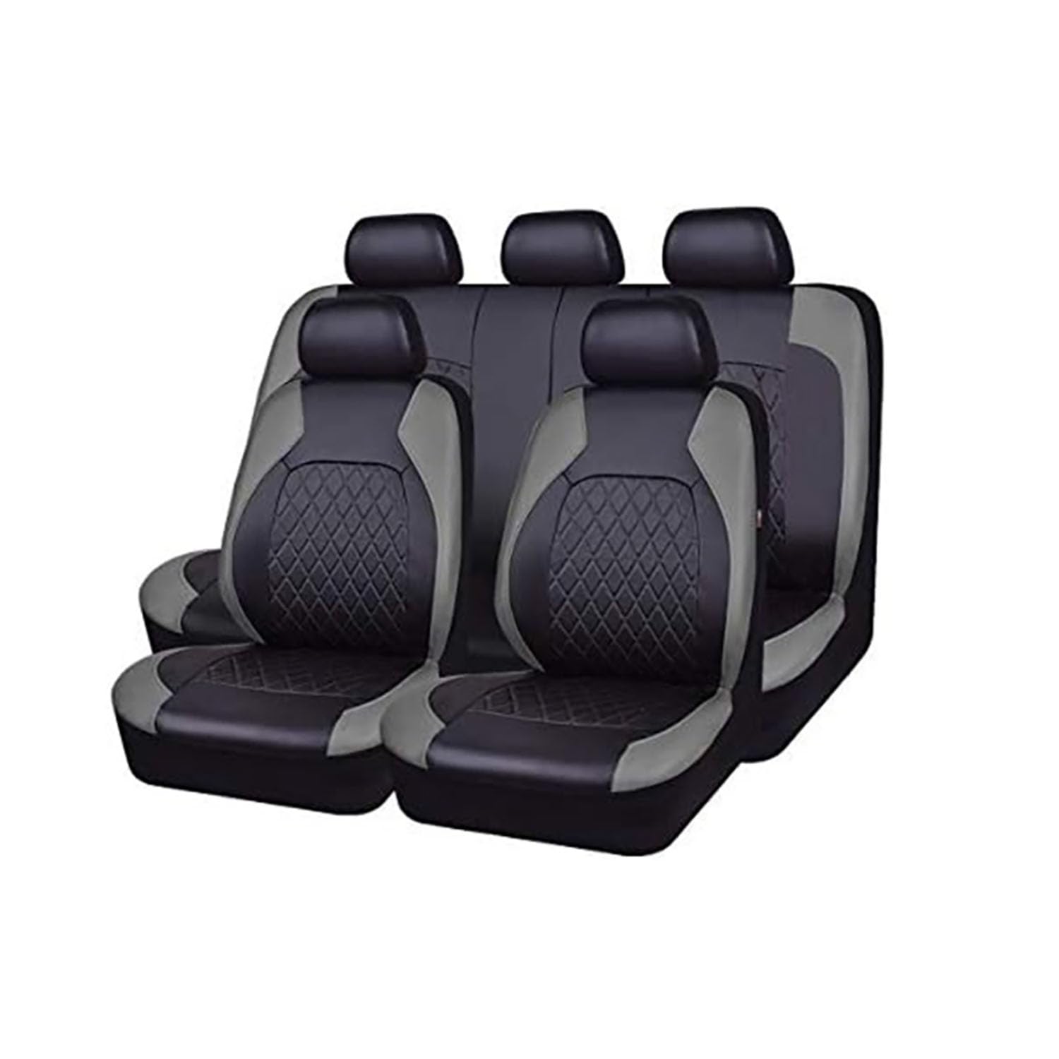 KWWDXDHY Auto Leder Sitzbezüge für Audi A8 Saloon D5 5 Seats SWB 2018-2023,Full Wrap Wasserdicht Verschleißfest Sitzbezüge Protection Auto Innere Zubehör,Grey von KWWDXDHY