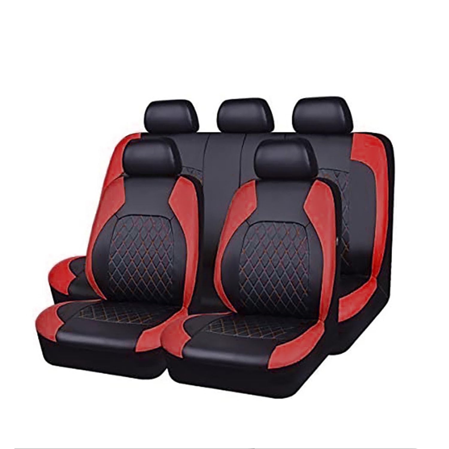 KWWDXDHY Auto Leder Sitzbezüge für Tesla Model X(5seats) 2015-2023,Full Wrap Wasserdicht Verschleißfest Sitzbezüge Protection Auto Innere Zubehör,Red von KWWDXDHY
